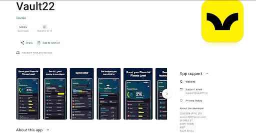 Screenshot of Vault22