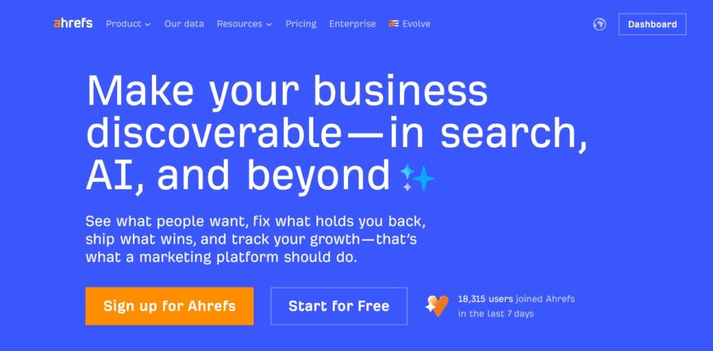 Screenshot of Ahrefs