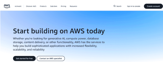 Screenshot of AWS