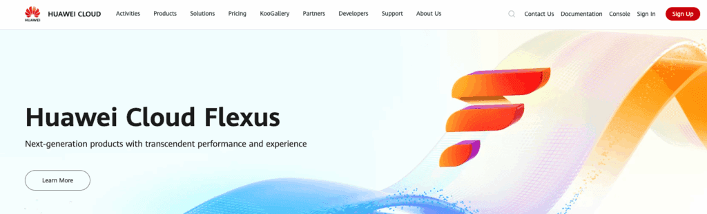 Screenshot of Huawei Cloud