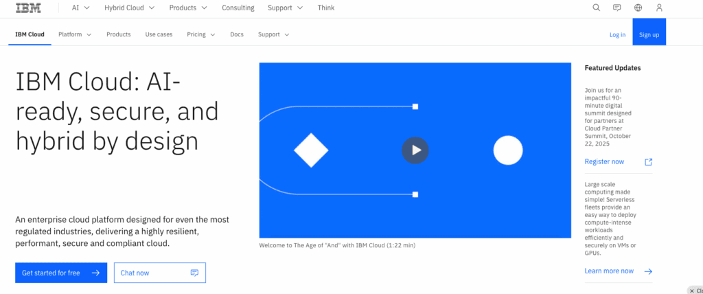 Screenshot of IBM Cloud