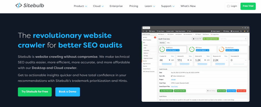 Screenshot of Sitebulb
